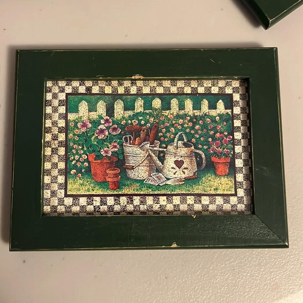 Set of three mini prints garden theme wall decor